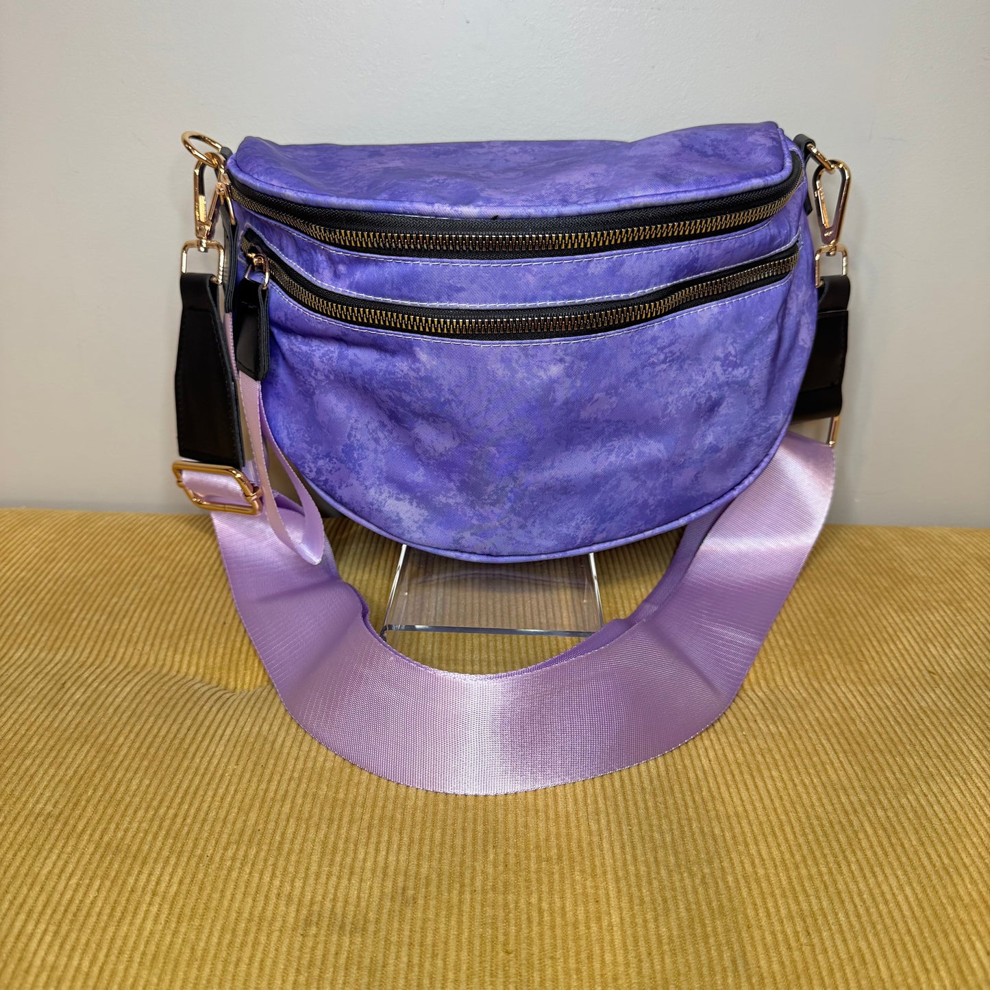 The Roni Nylon Crossbody - Purple Acid Wash