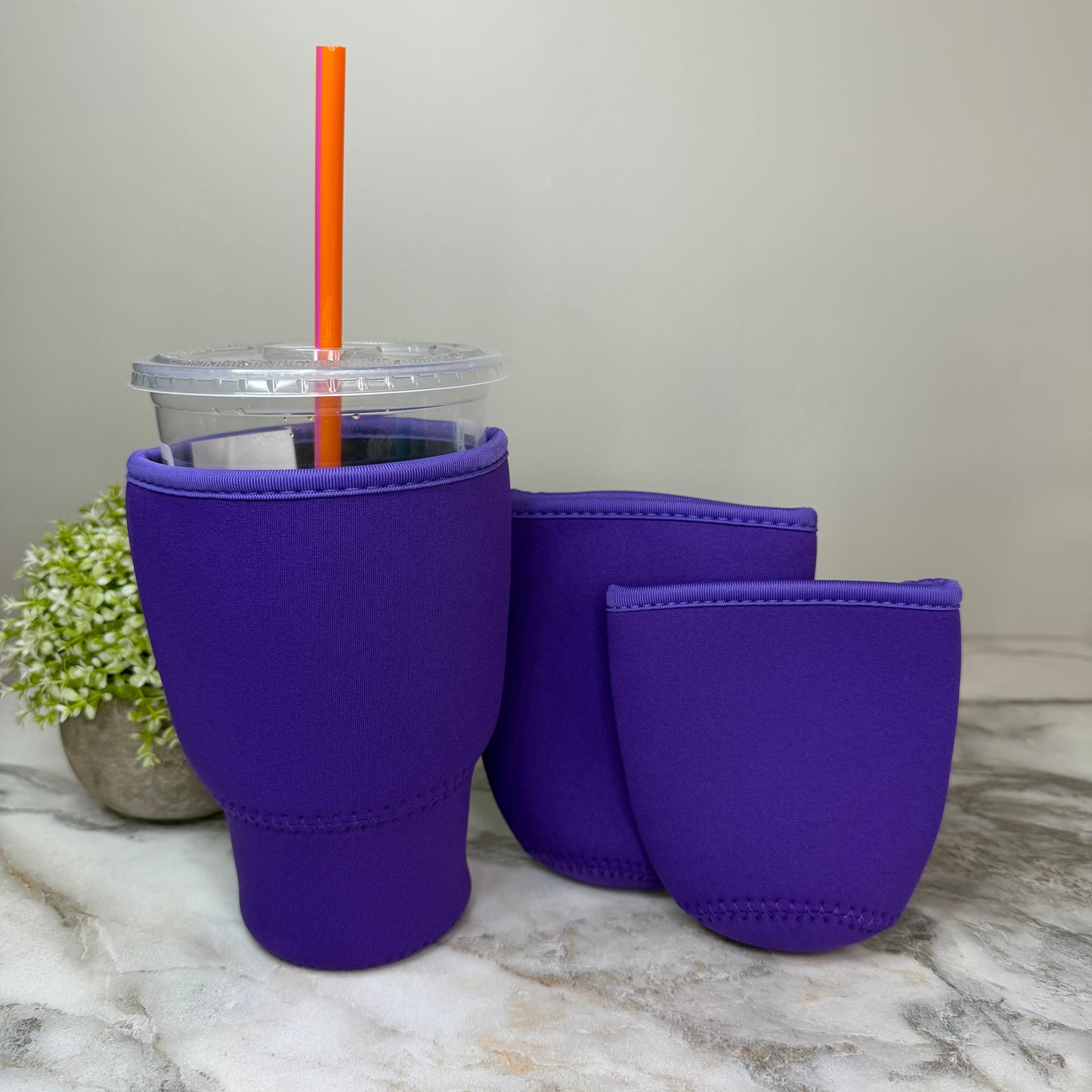 Neoprene Cup Holder Koozie Tumbler - Purple
