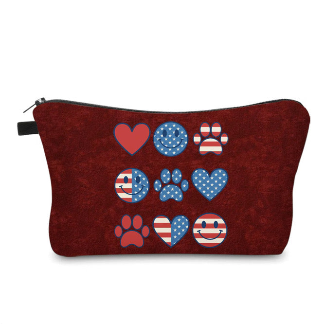 Pouch - America Paw Heart Flag