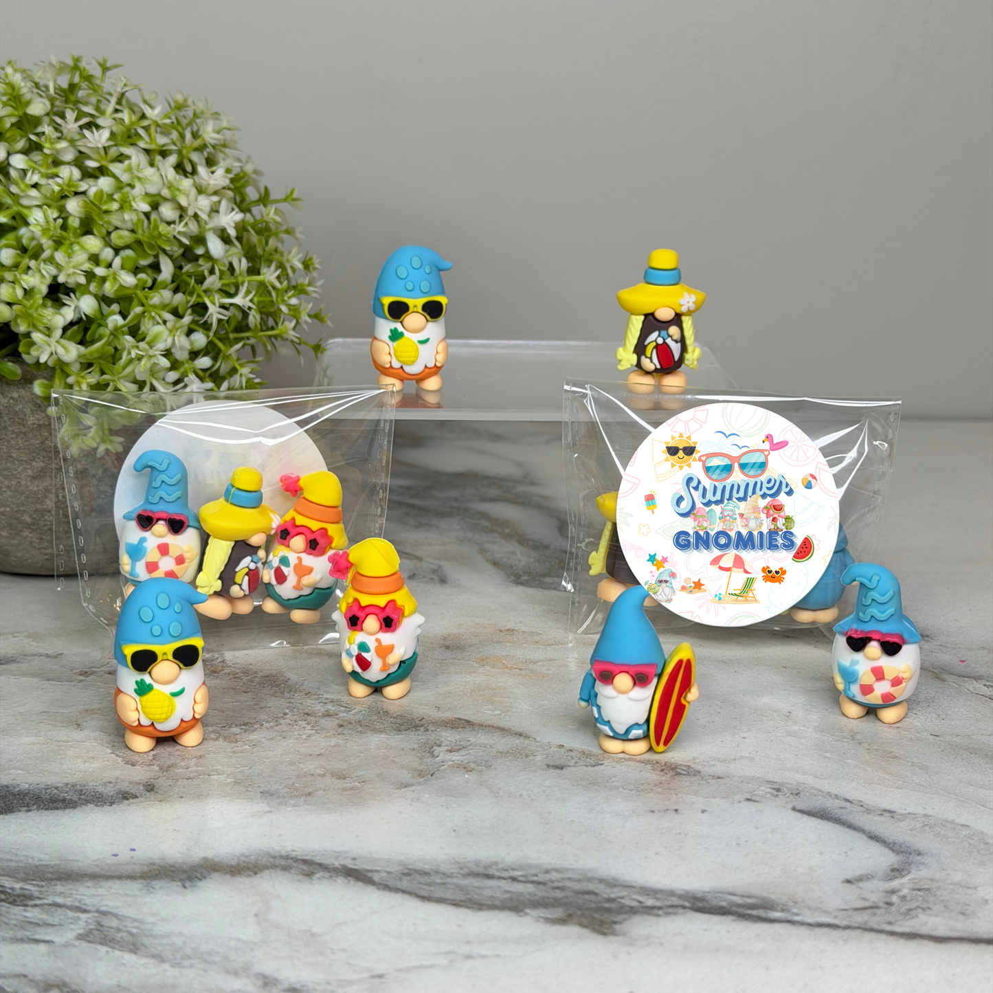 Gnome Figurines - Summer Assortment (3 pack) - Summer Sticker