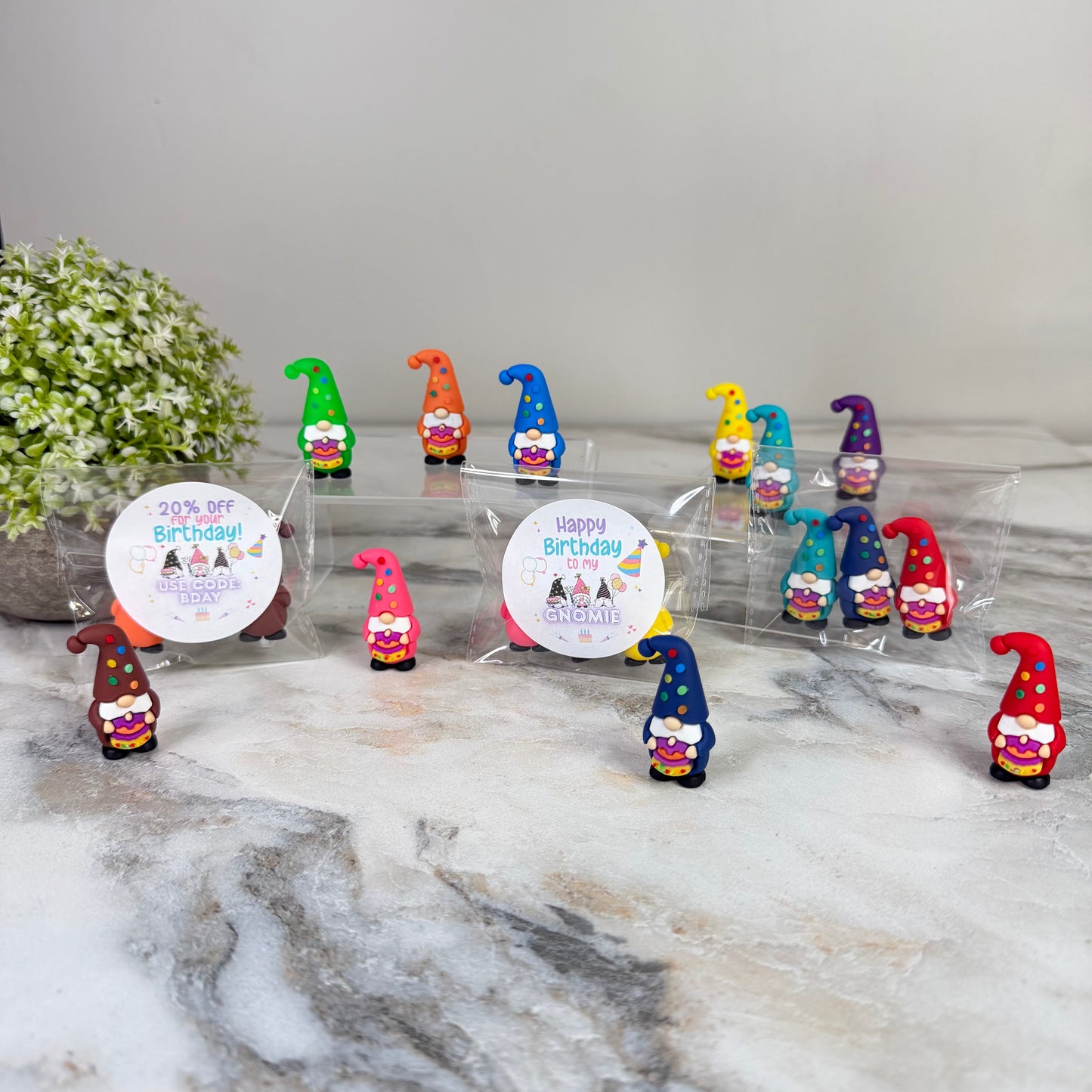 Gnome Figurines - Birthday Assortment (3 pack) - Gnomies Sticker