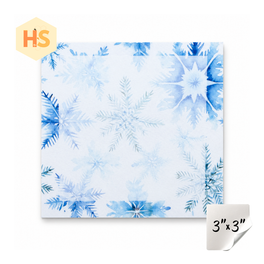 The Sticky Note Collection - Christmas Snow White Blue Snowflakes