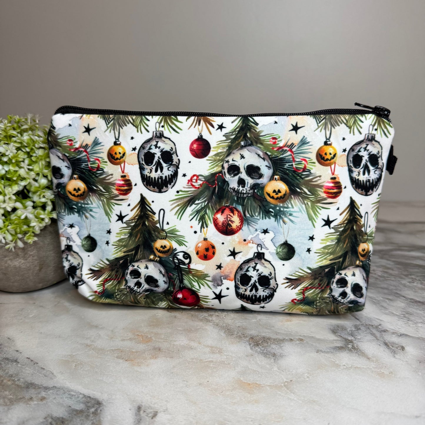 Pouch - Christmas Holiday Skull Tree Ornament