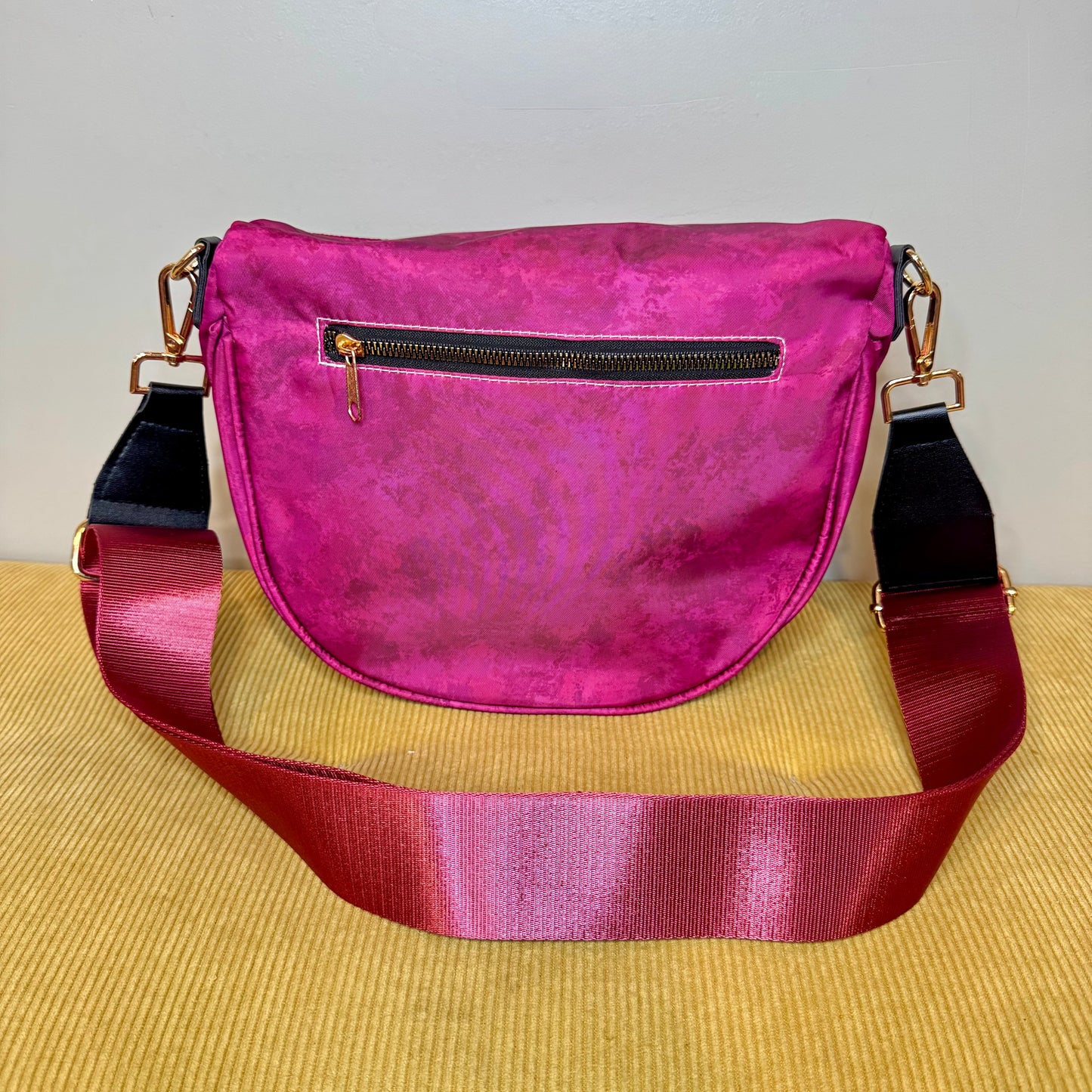 The Roni Nylon Crossbody - Maroon Acid Wash