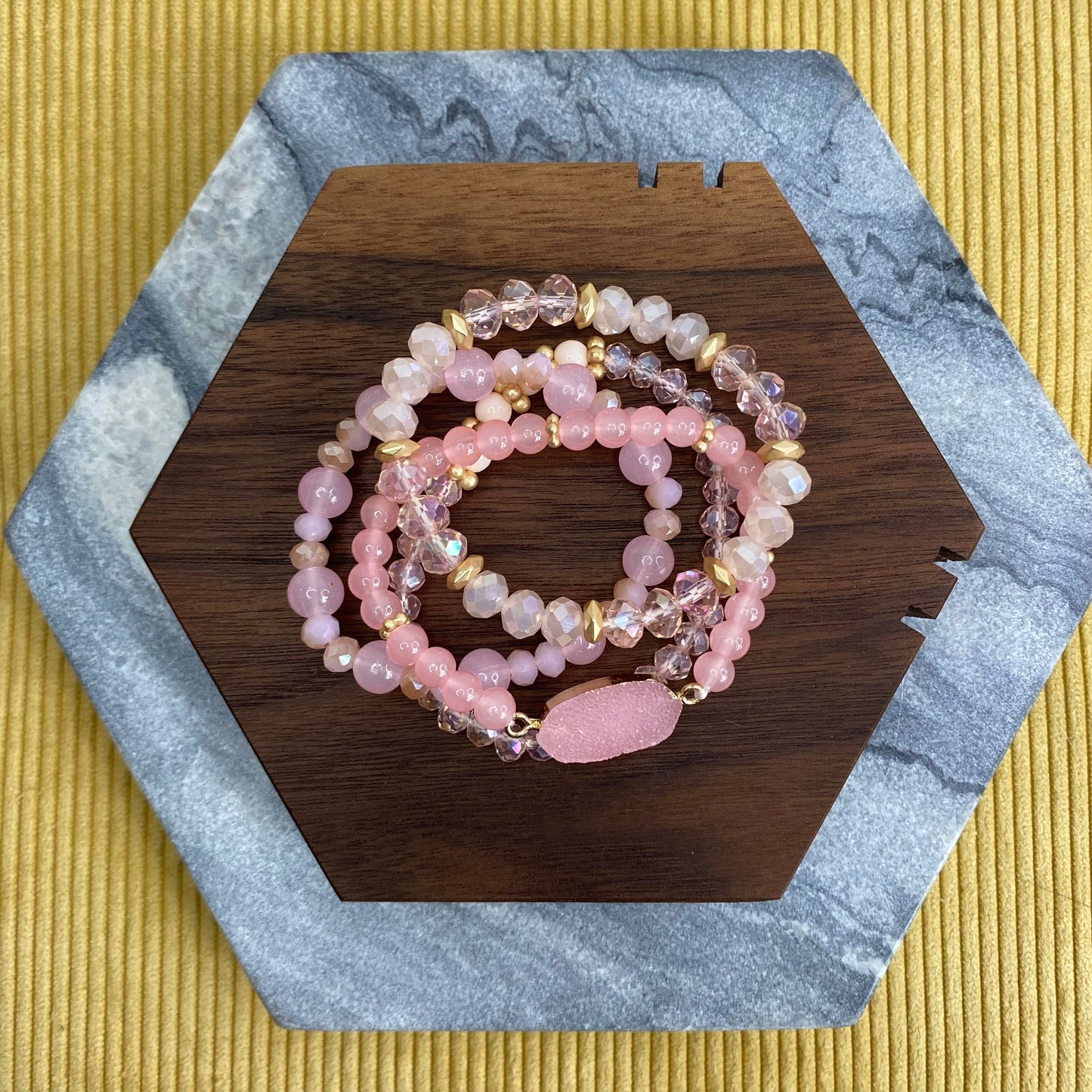 Bracelet Pack - Druzy Oval - Pink