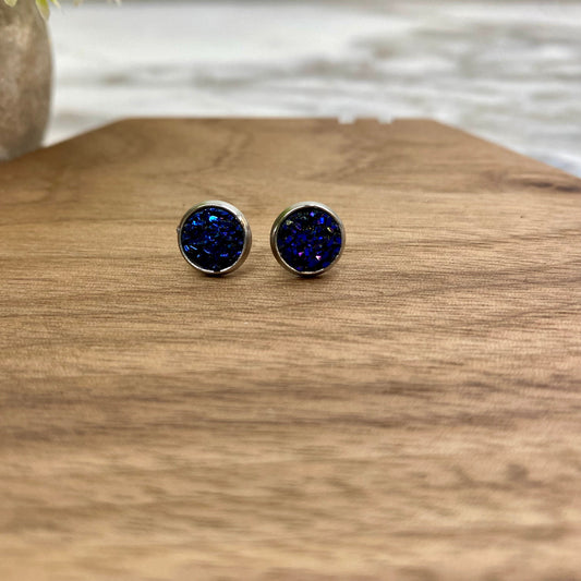 Druzy Stud Earrings - 8mm - #32