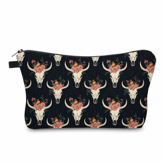 Pouch - Animal Bull Skull Floral