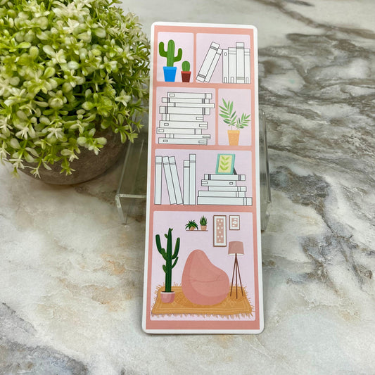 Bookmark - Pink Book Cactus Lamp