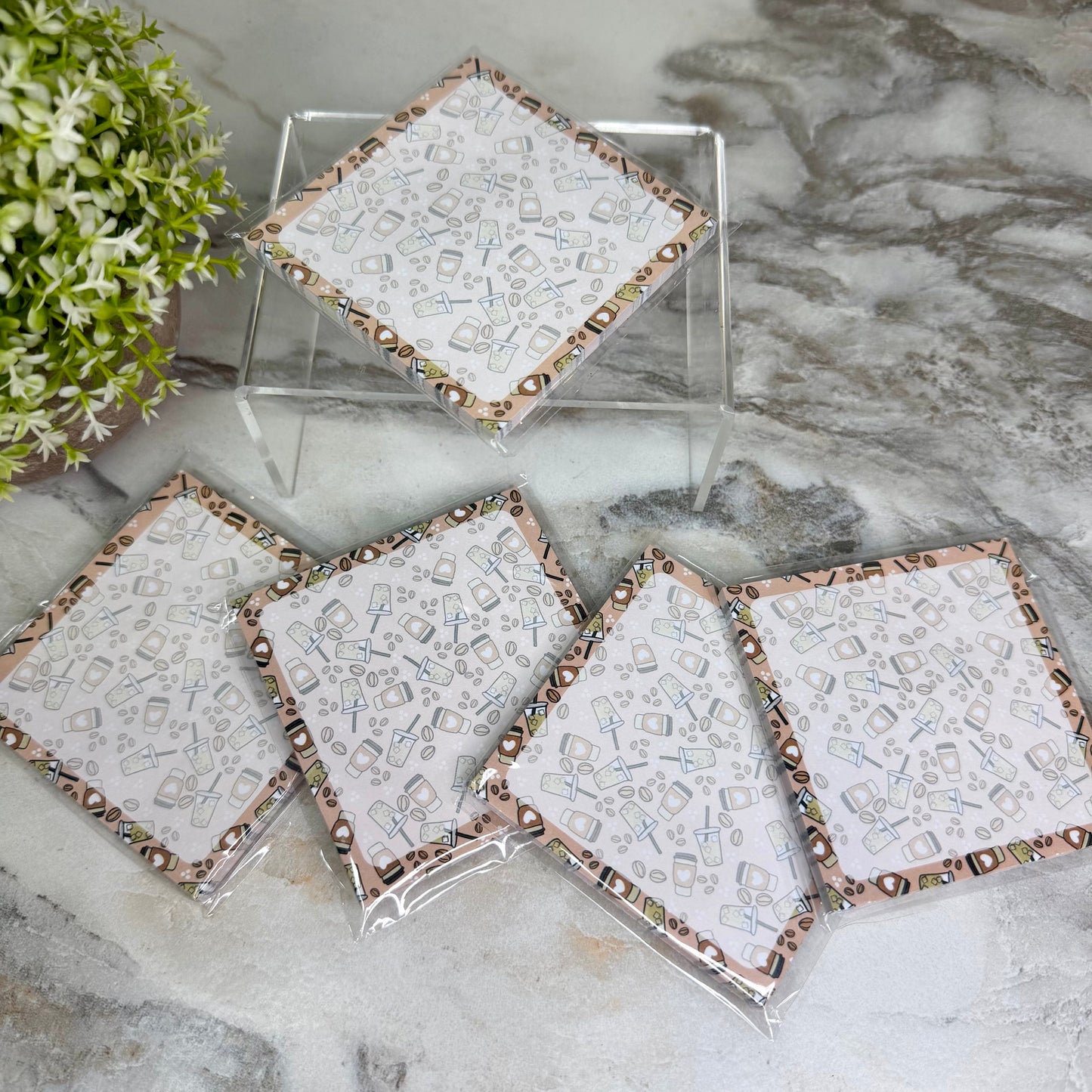 The Sticky Note Collection - Iced Coffee Hearts