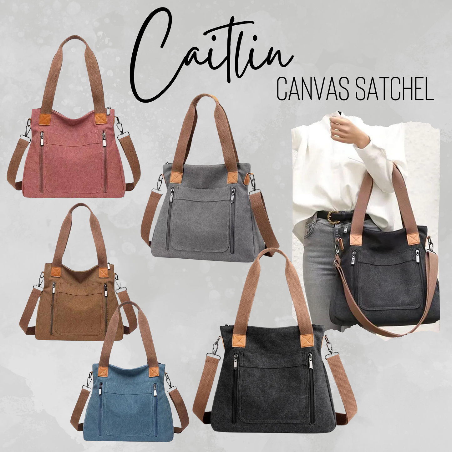 Caitlin - Canvas Satchel - PREORDER