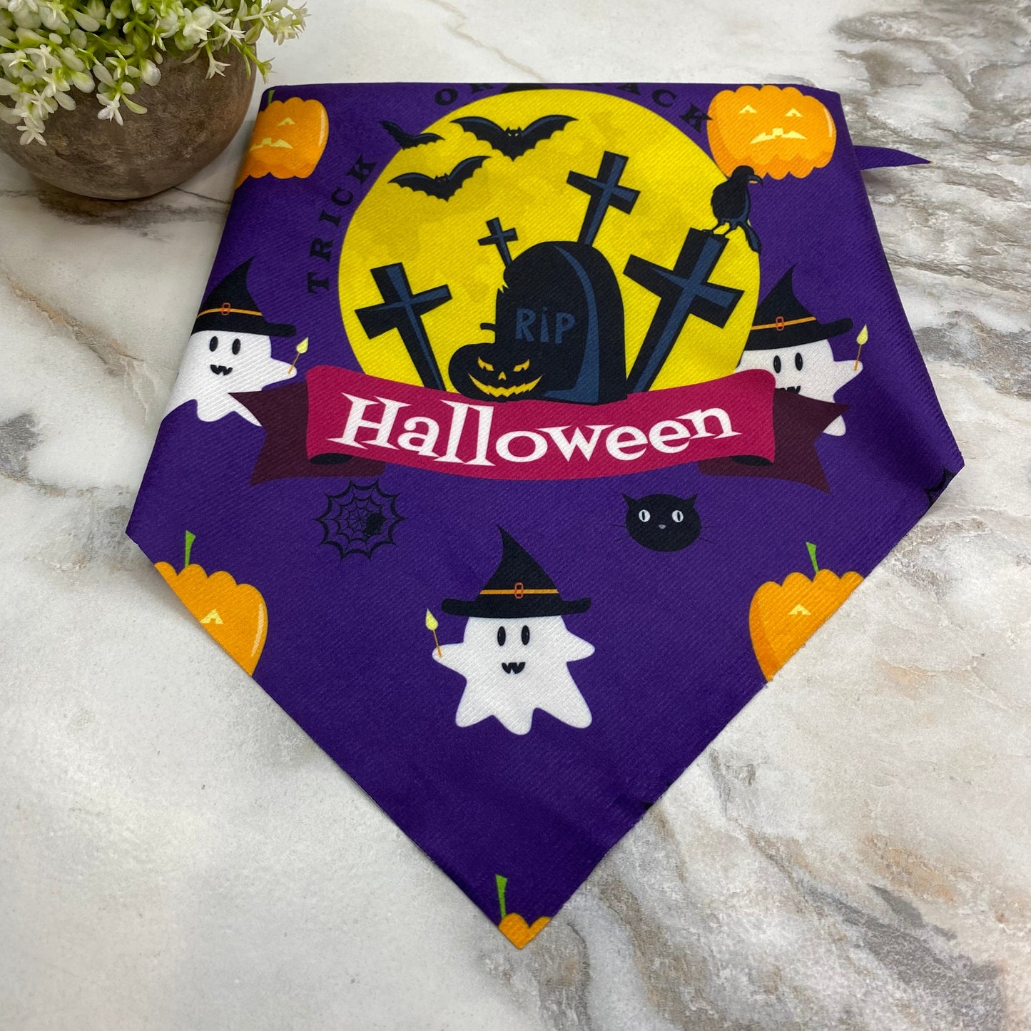 Dog Bandana - Halloween - Moon Graveyard