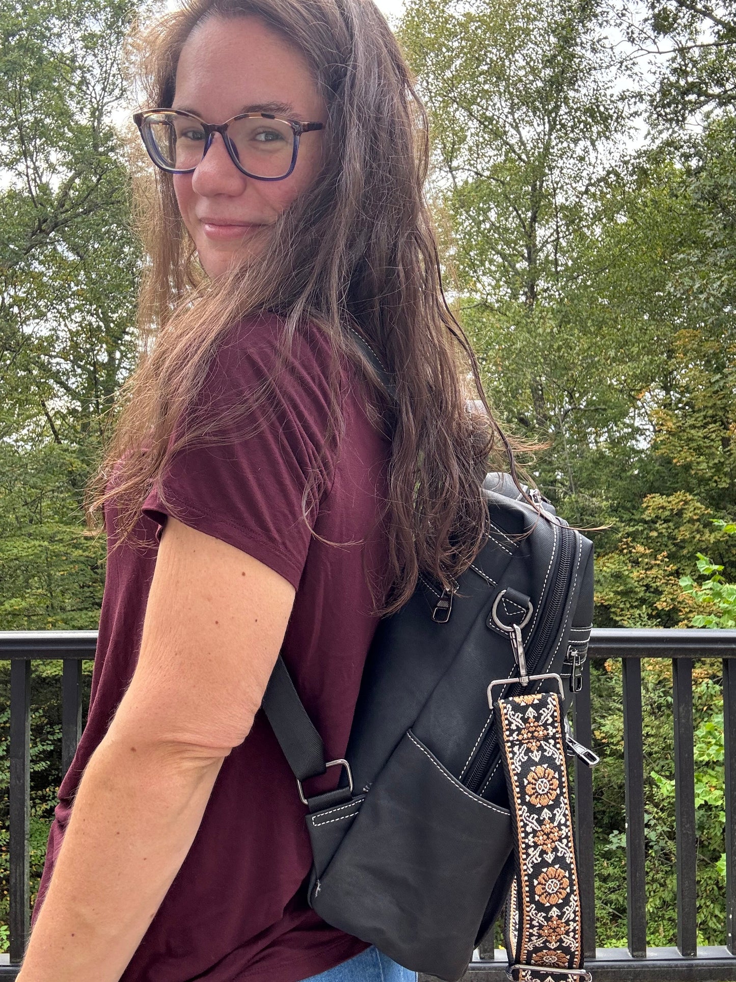 Denim Suede Brooke Backpack + Pouch