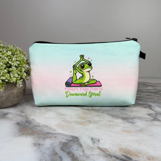 Pouch - Yoga Downward Spiral Frog