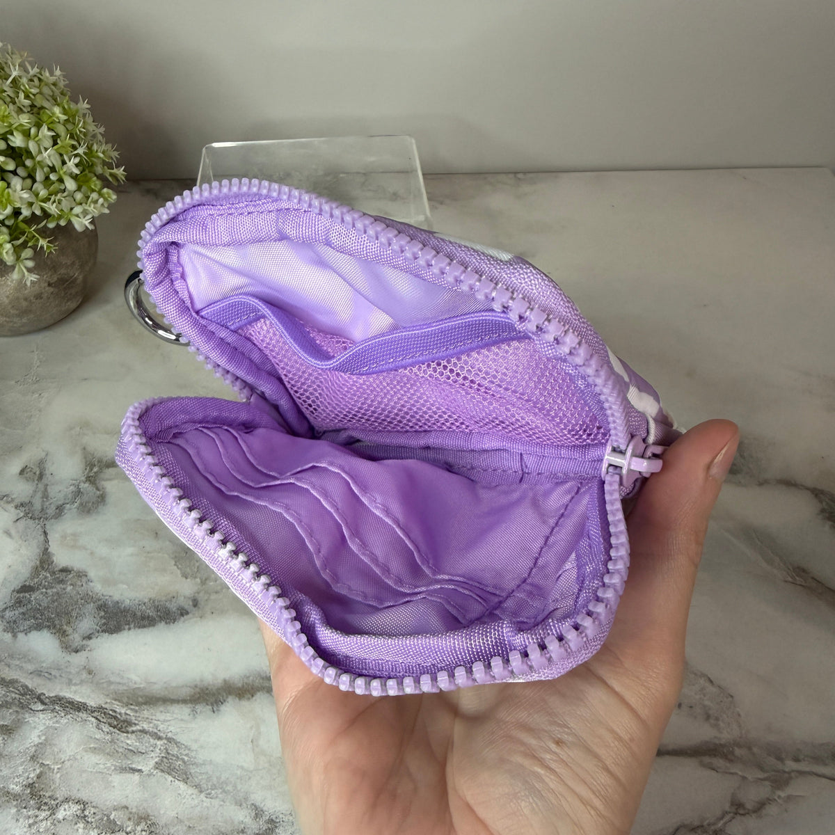 Rue - Nylon Wristlet Wallet - Lavender Check