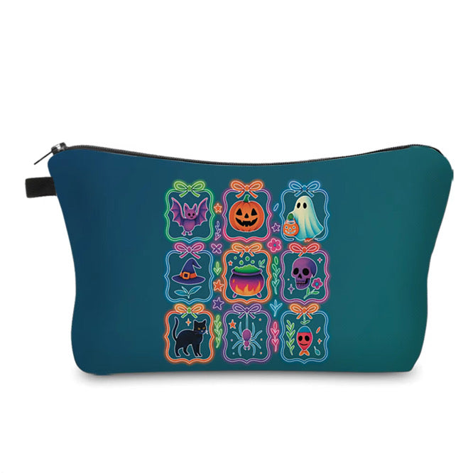 Pouch - Halloween Neon Things on Teal