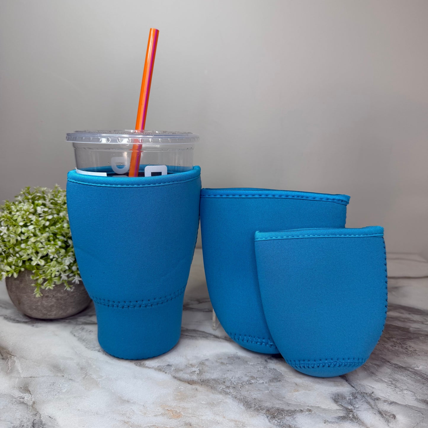 Neoprene Cup Holder Koozie Tumbler - Blue