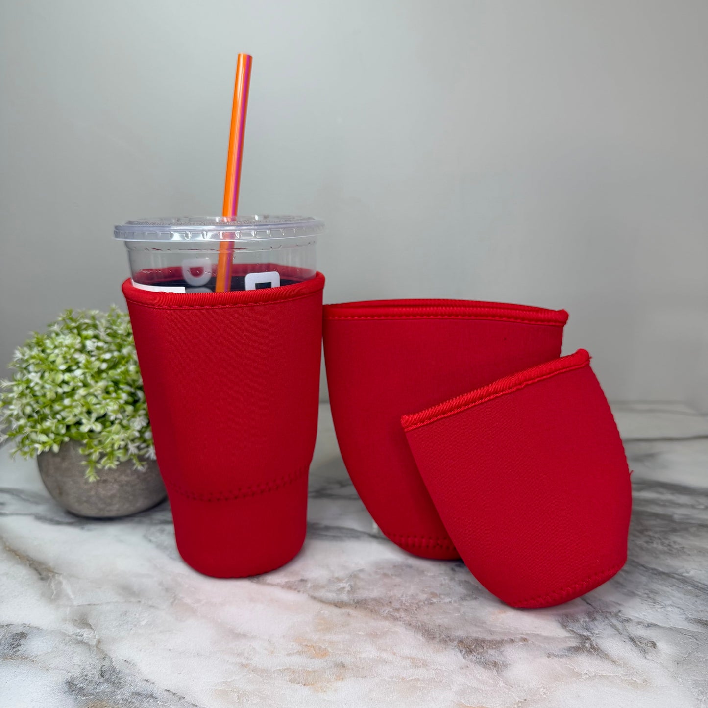 Neoprene Cup Holder Koozie Tumbler - Red