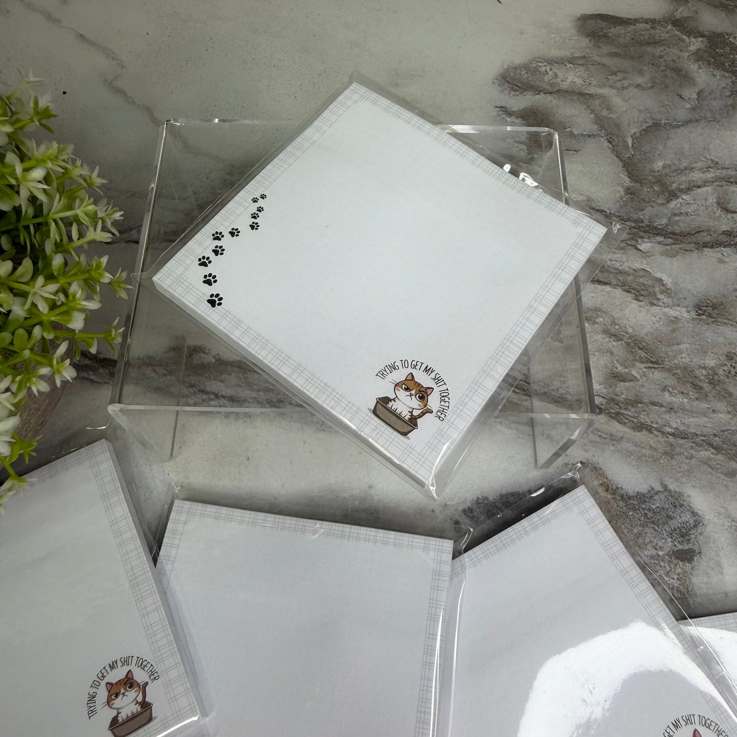 The Sticky Note Collection - Cat, Trying To Get My Shit Together