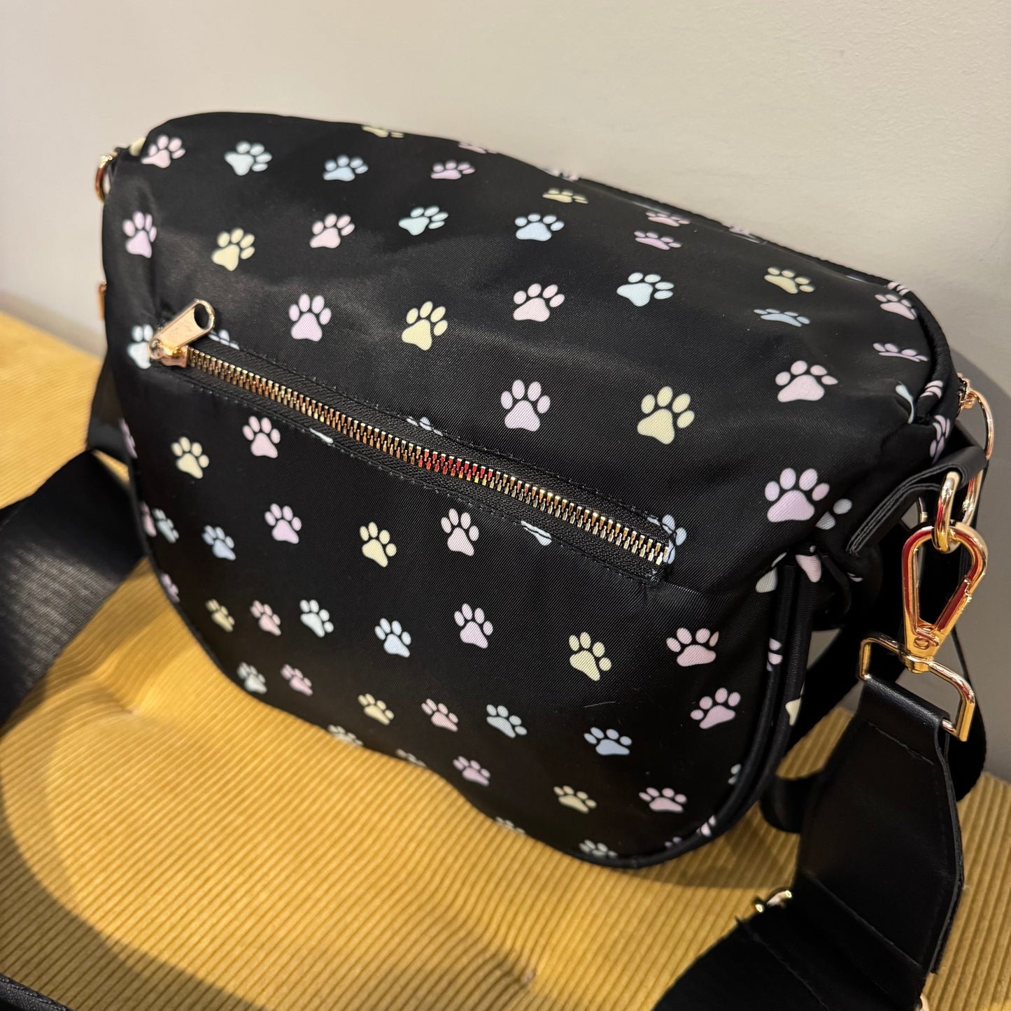 The Roni Nylon Crossbody - Paw Print Pastel