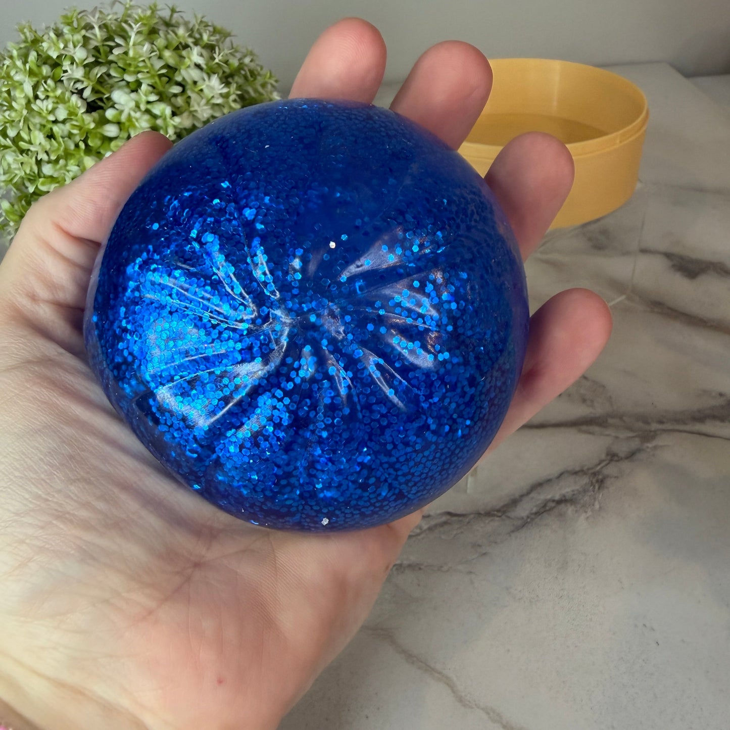 Squishy Toy - Viral Dumpling, Dark Blue Glitter