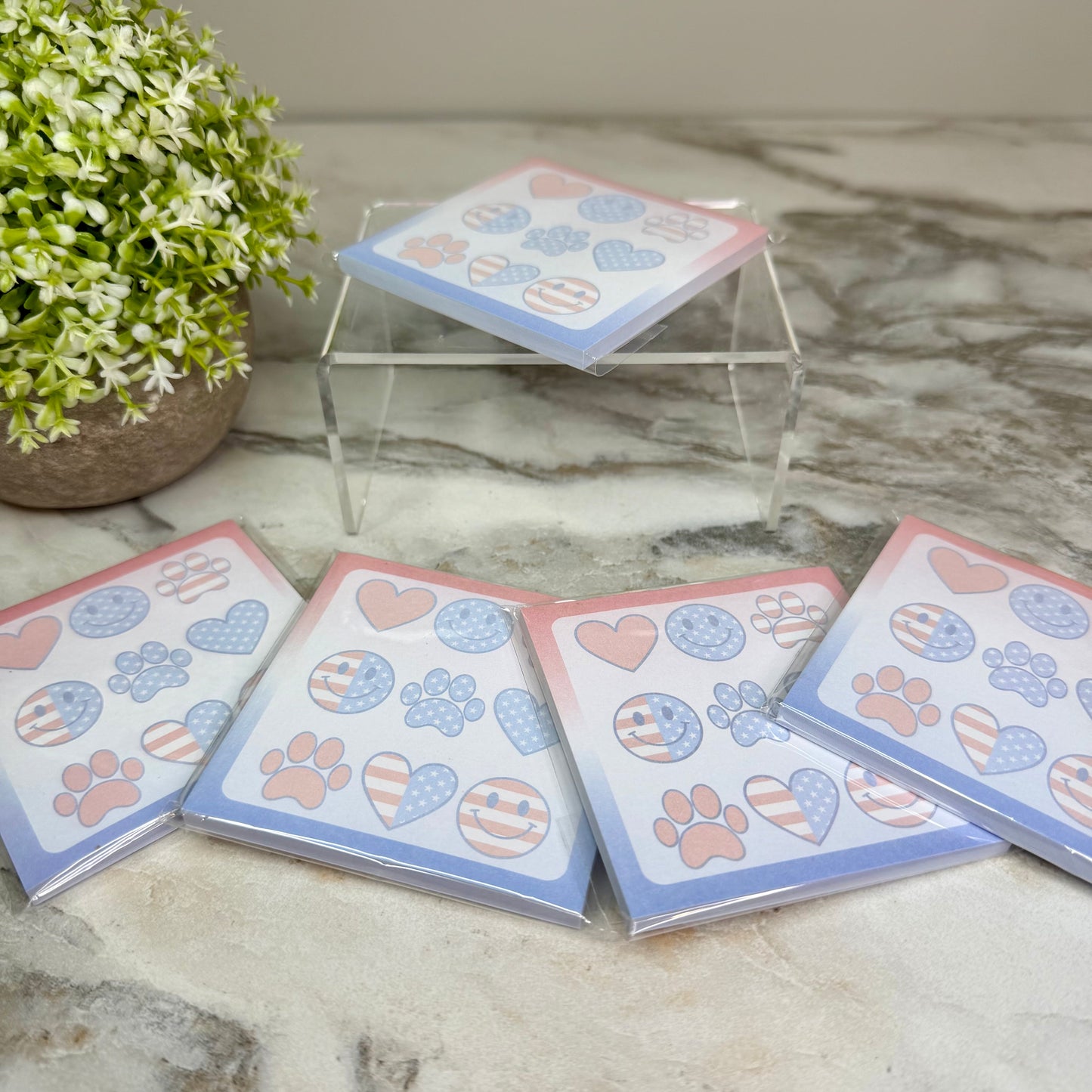 The Sticky Note Collection - America Heart Paw Happy