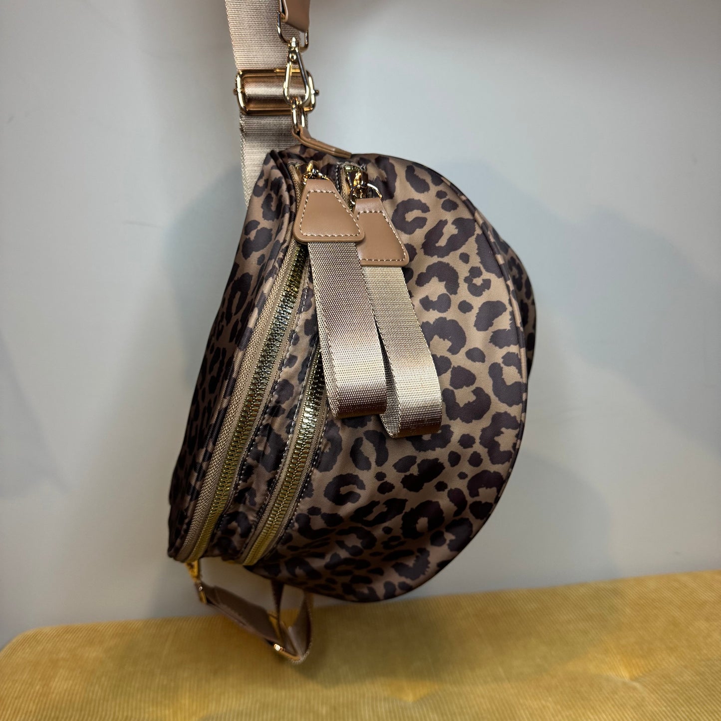 The Roni Nylon Crossbody - Animal Print Chocolate - PREORDER