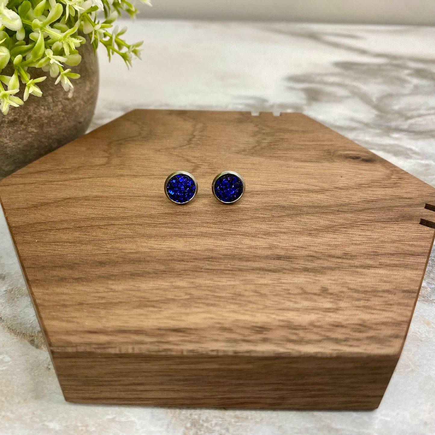 Druzy Stud Earrings - 8mm - #31