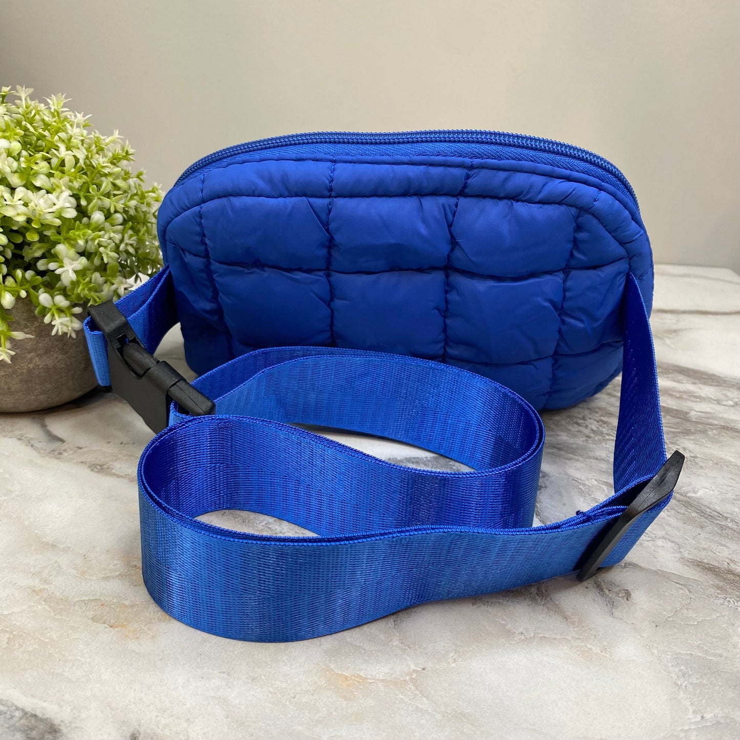 Puffer Belt Bag - Crossbody and Fanny - Blue