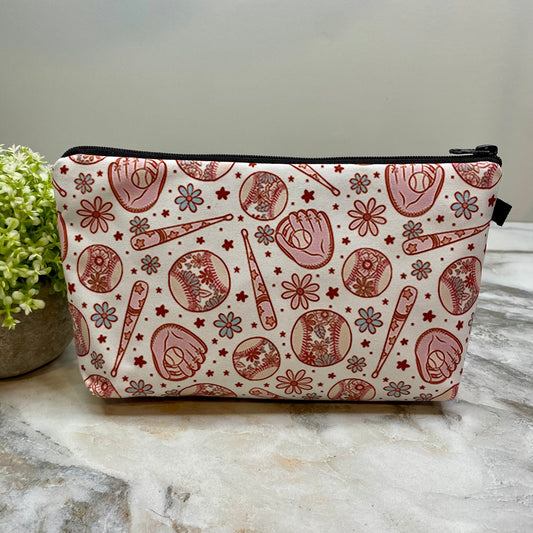 Pouch - Baseball Floral