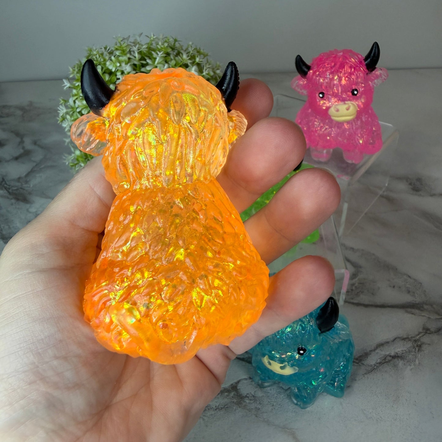 Squishy Toy - Glitter Highland Cow