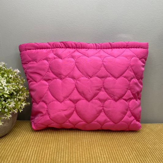 Puffer Pouch - Heart - Hot Pink