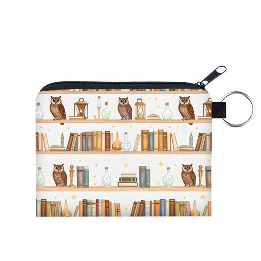 Mini Pouch - Book Owl Bookshelf