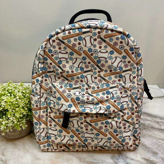 Mini Backpack - Baseball Bat Floral