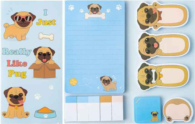 Sticky Note Booklet Set - Pug