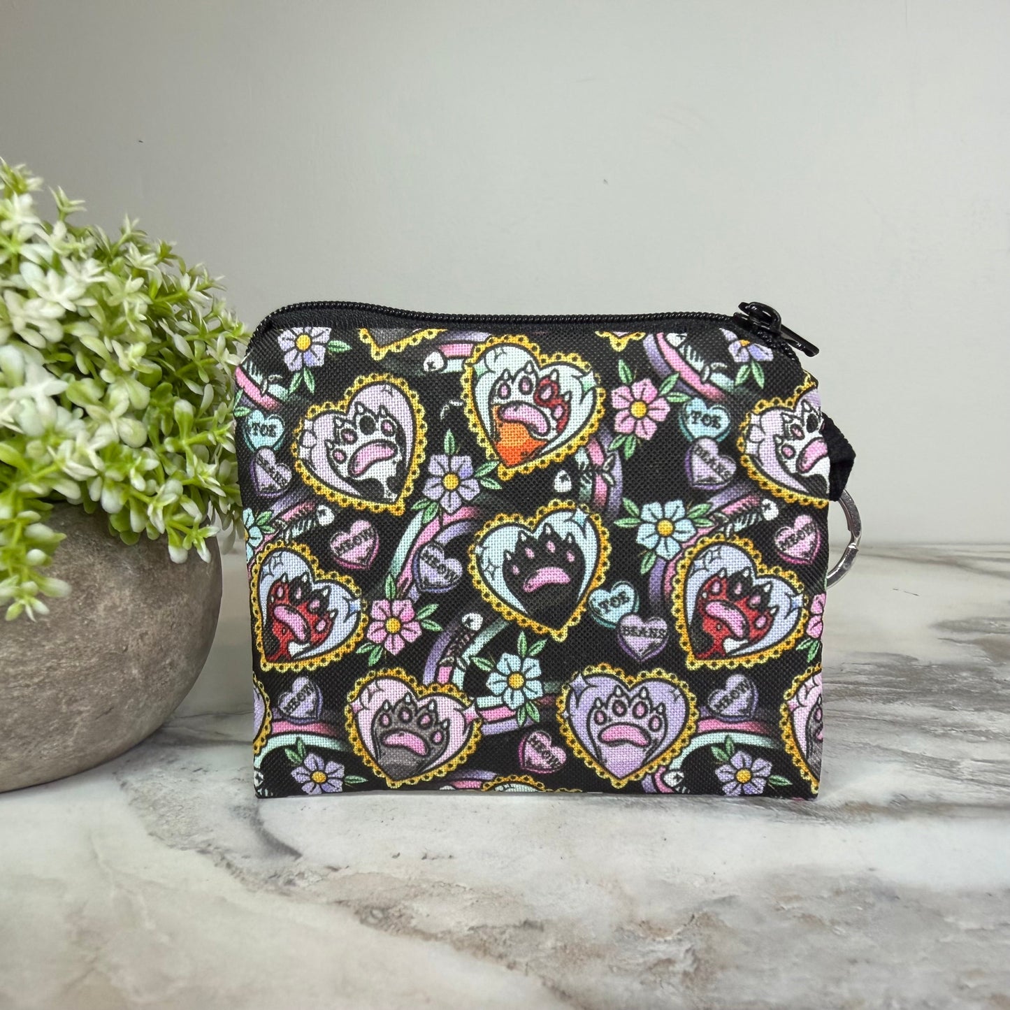 Mini Pouch - Cat Paw Meow Black