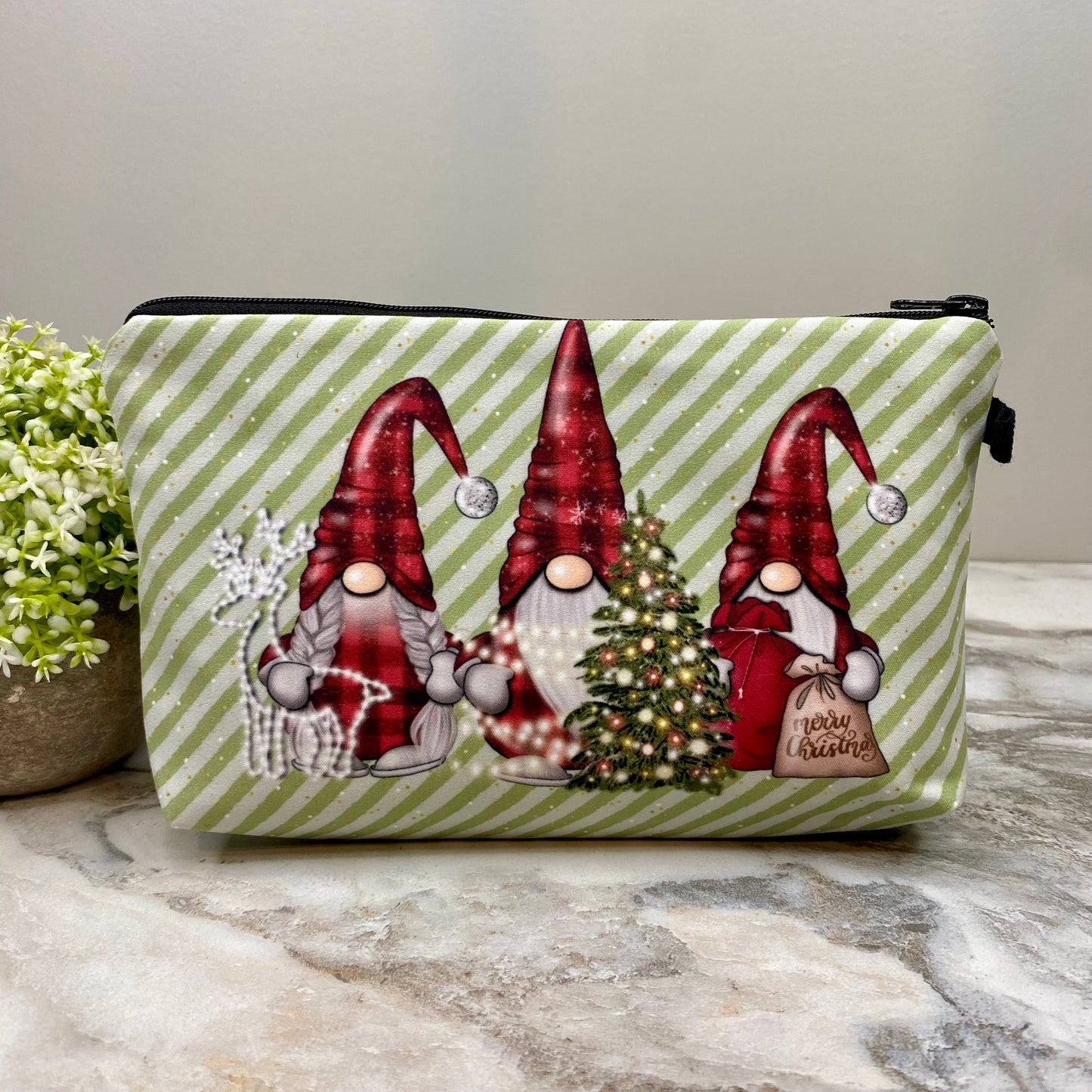 Pouch - Christmas 2024 - Gnome Plaid Stripe