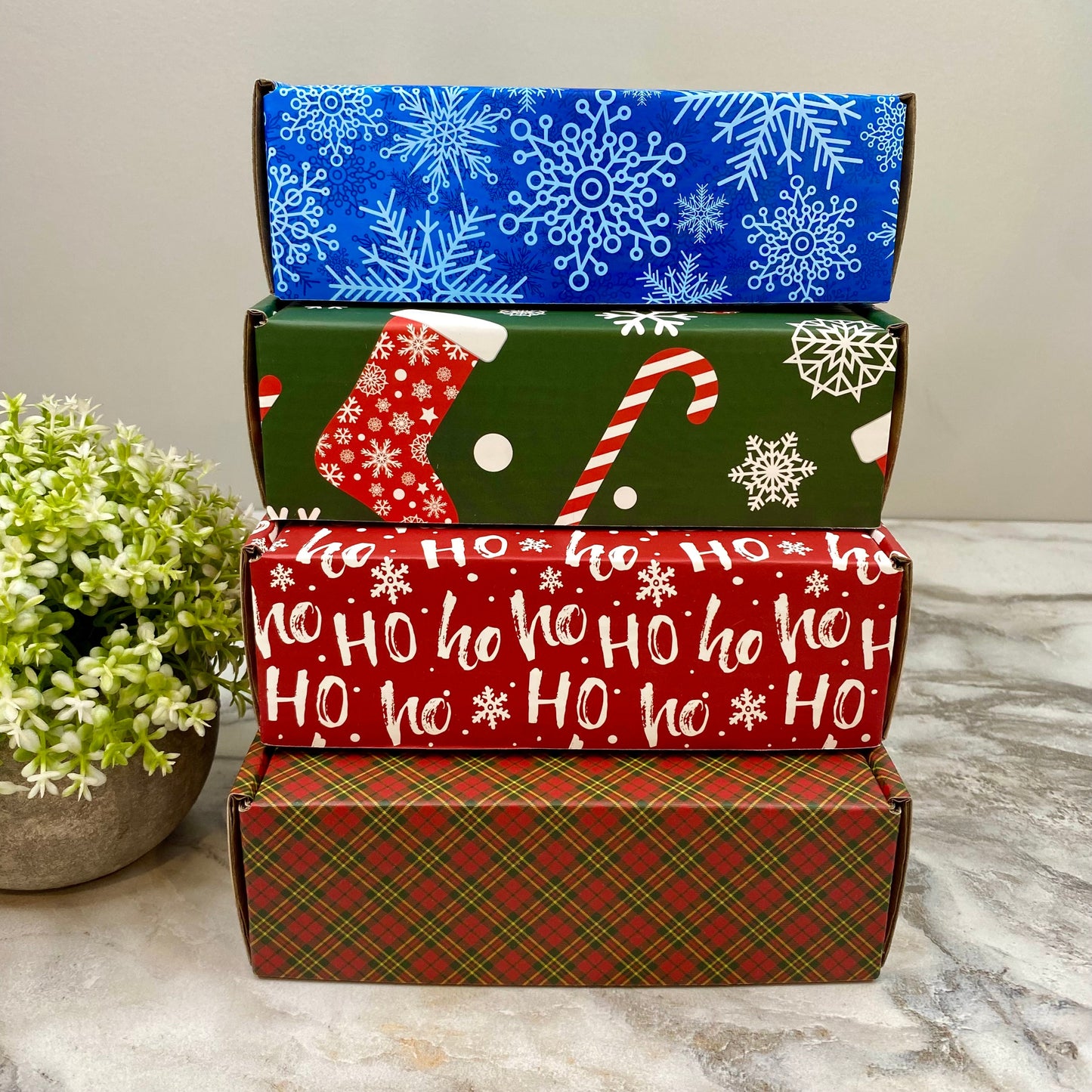 Christmas Gift Box with Crinkle Paper - Small