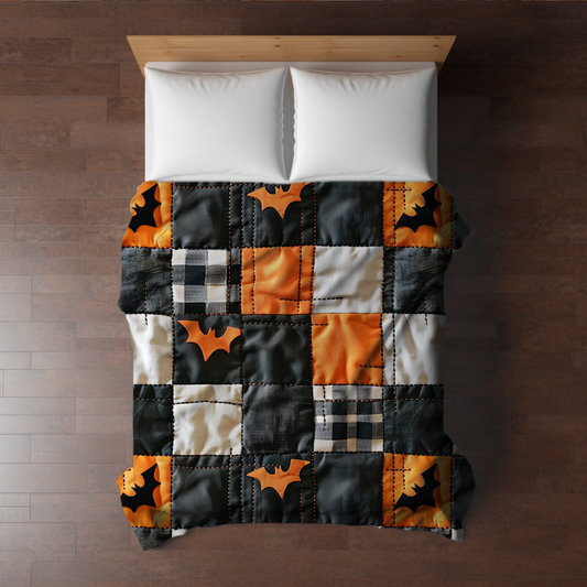 Blanket - Halloween - Quilted Bats