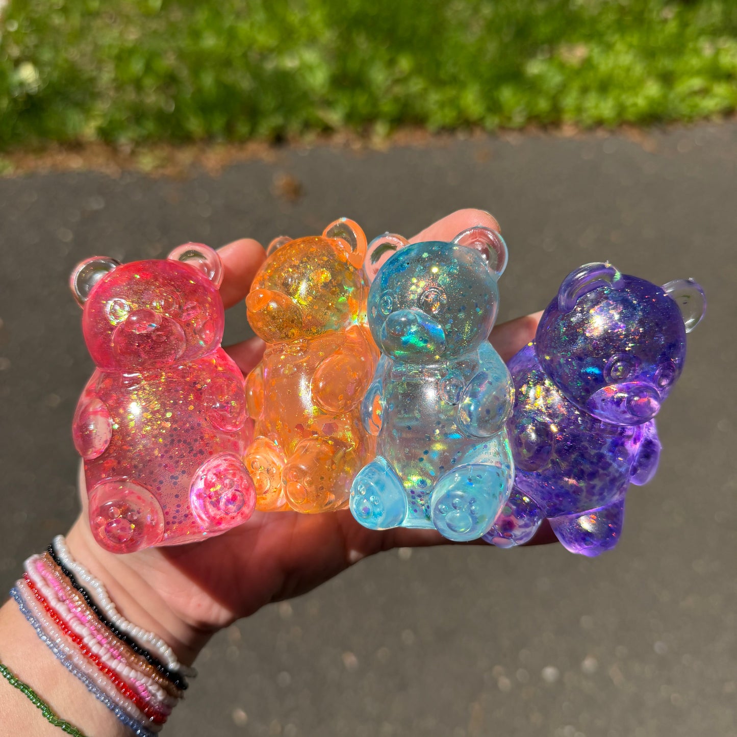 Squishy Toy - Gummy Bear, Glitter - PREORDER