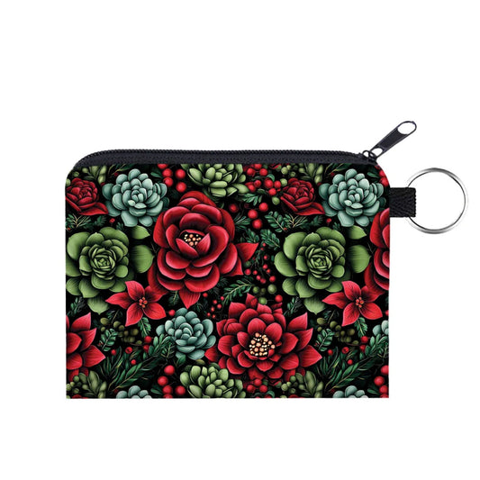 Mini Pouch - Christmas - Floral Berries