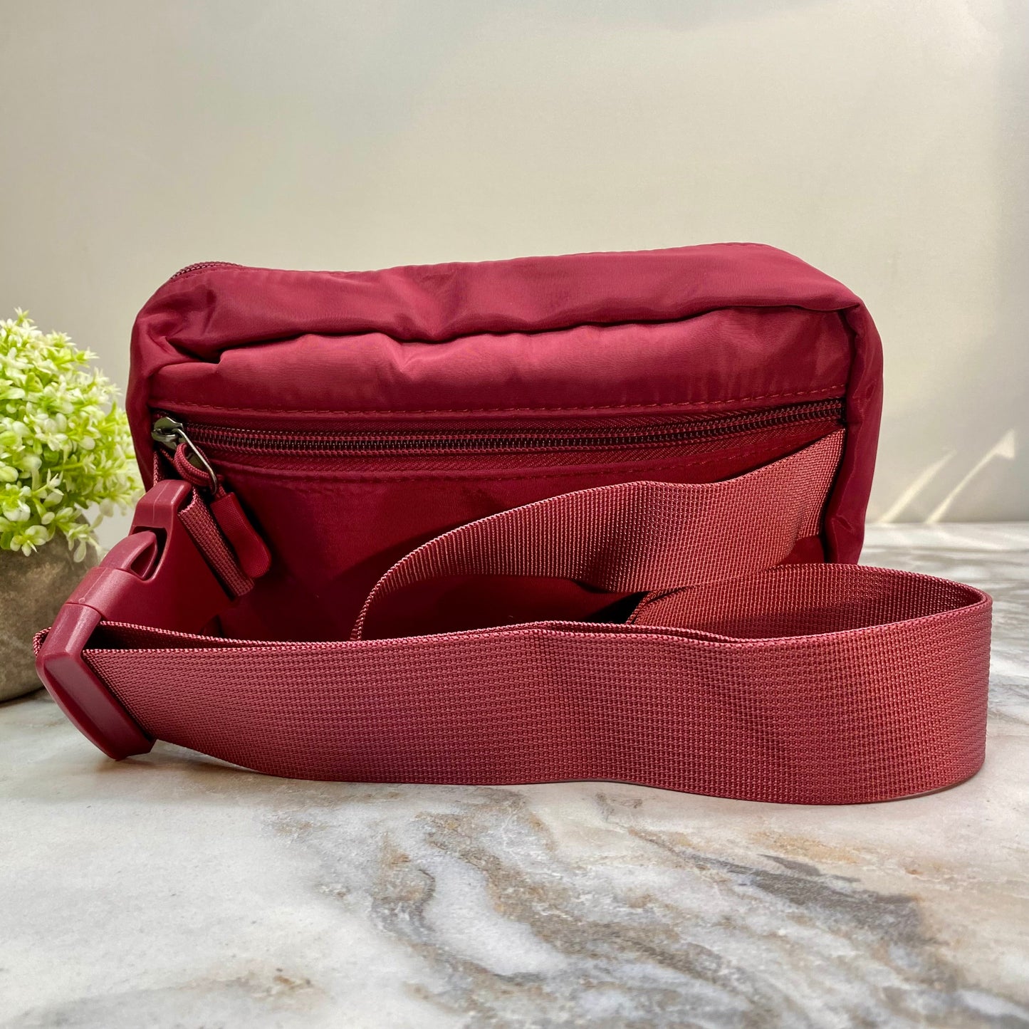 Nylon Belt Bag - Crossbody + Fanny - Wine