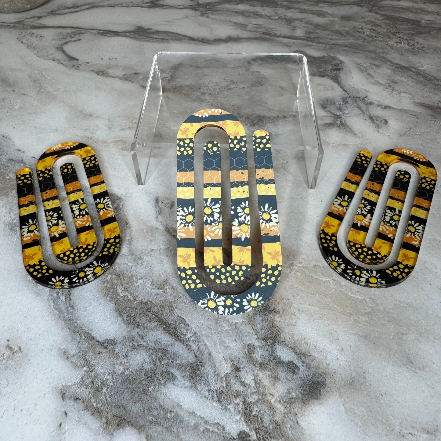 Jumbo Paperclip - Black & Yellow Daisy