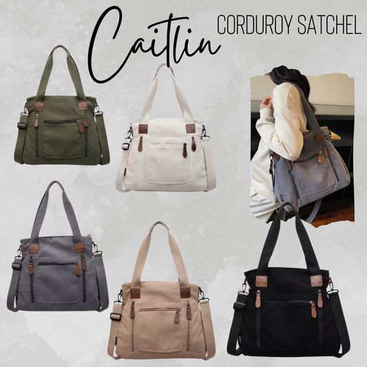 Caitlin Handbag - Corduroy Solid