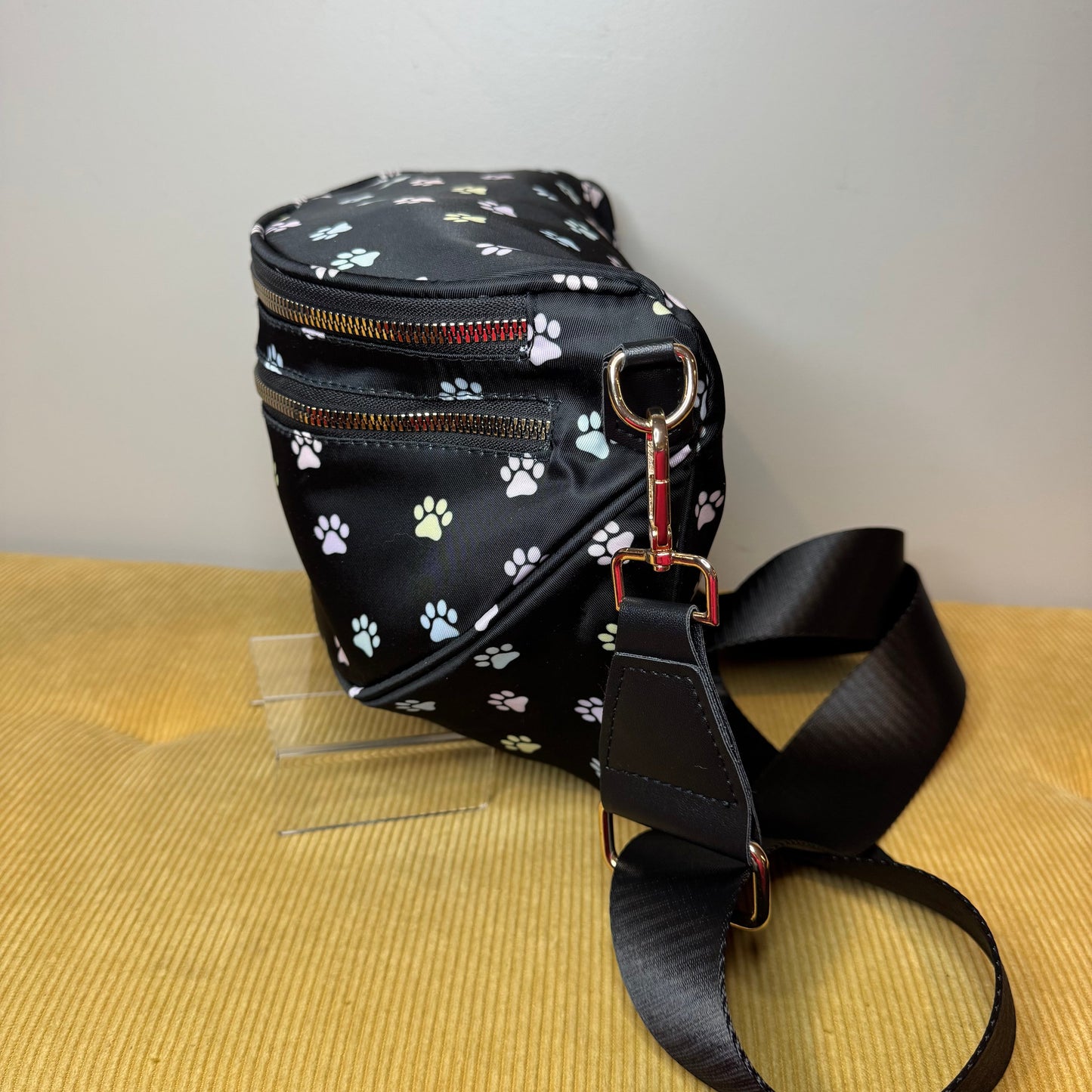 The Roni Nylon Crossbody - Paw Print Pastel