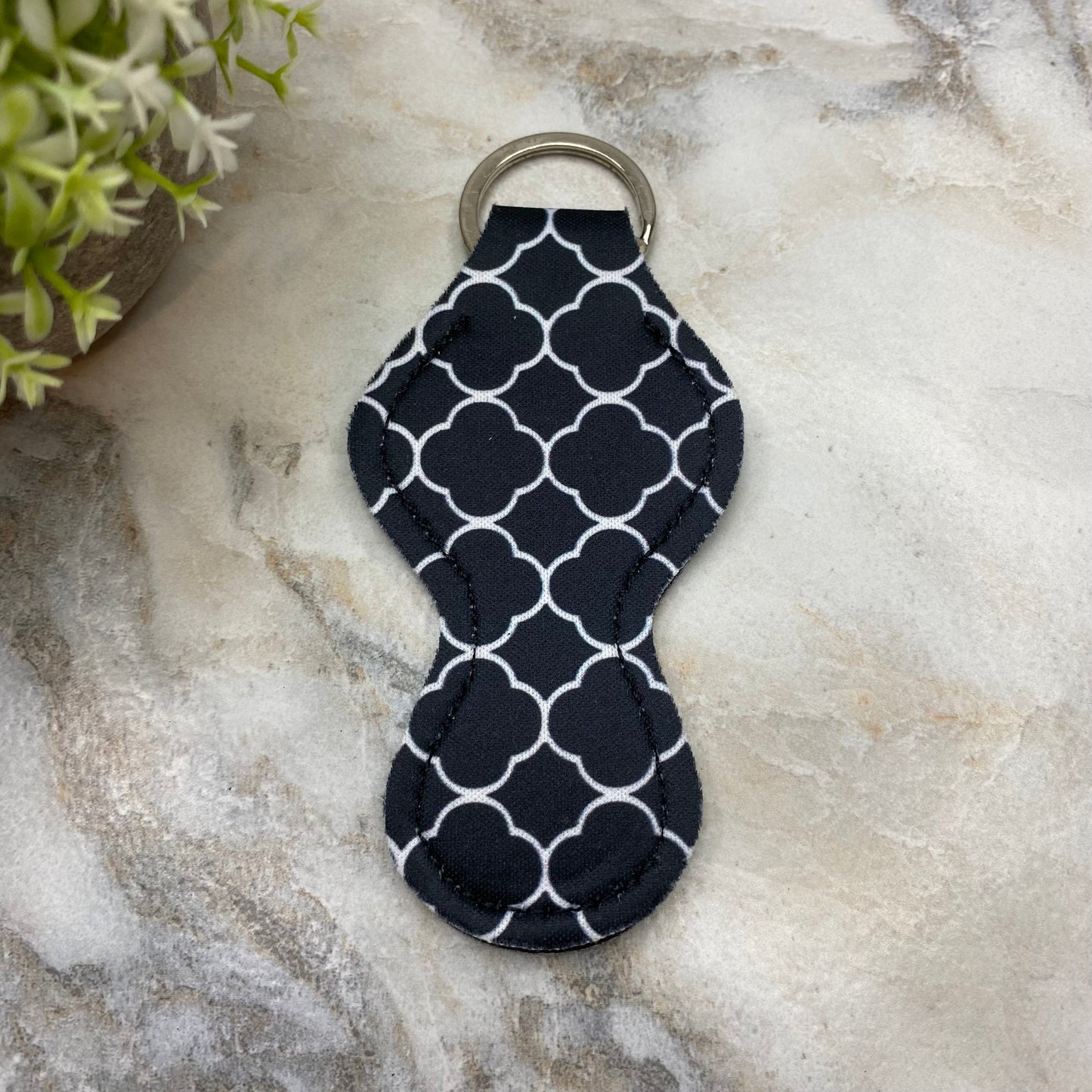 Lip Balm Chapstick Holder - #50 - Black Pattern