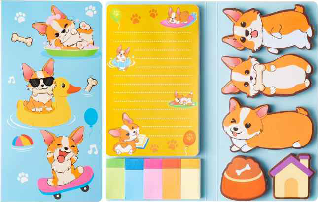 Sticky Note Booklet Set - Corgi - PREORDER 6/21-6/24