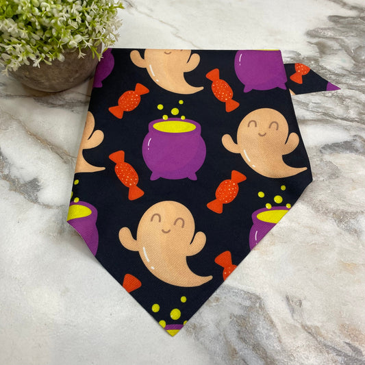 Dog Bandana - Halloween - Ghost Candy Cauldron