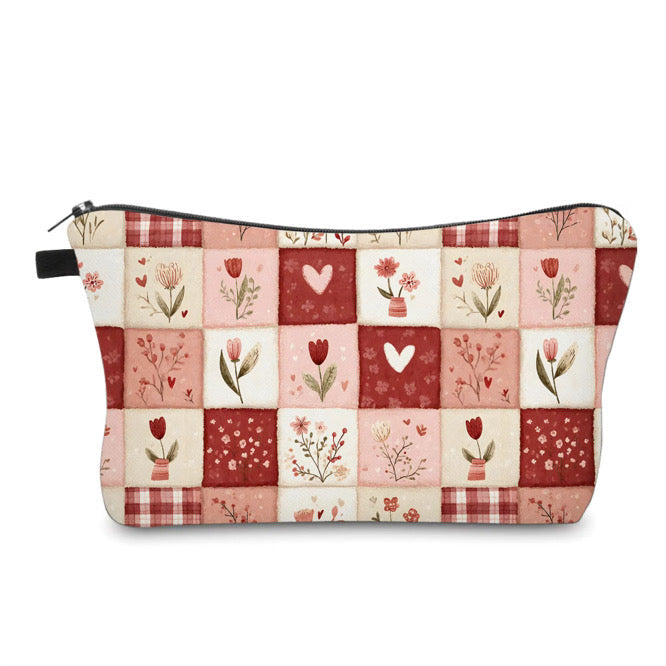Pouch - Floral Quilt Heart
