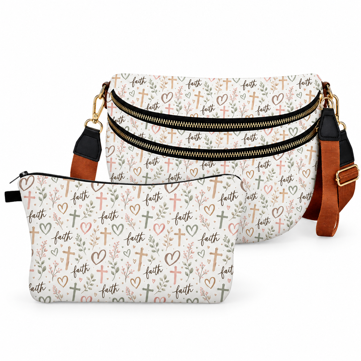 Bundled Set - Roni & Pouch - Religious Faith Hearts