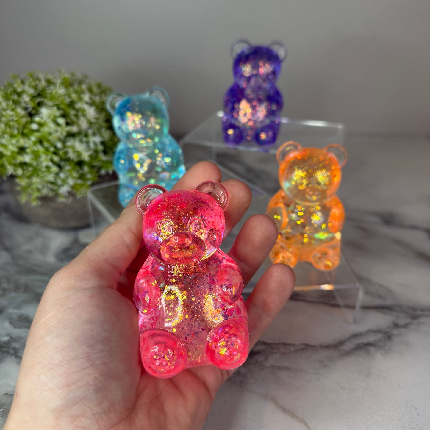 Squishy Toy - Gummy Bear, Glitter - PREORDER